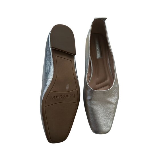 FRANCO SARTO Silver Leather Dress Flats Size 9 - Picture 6 of 10